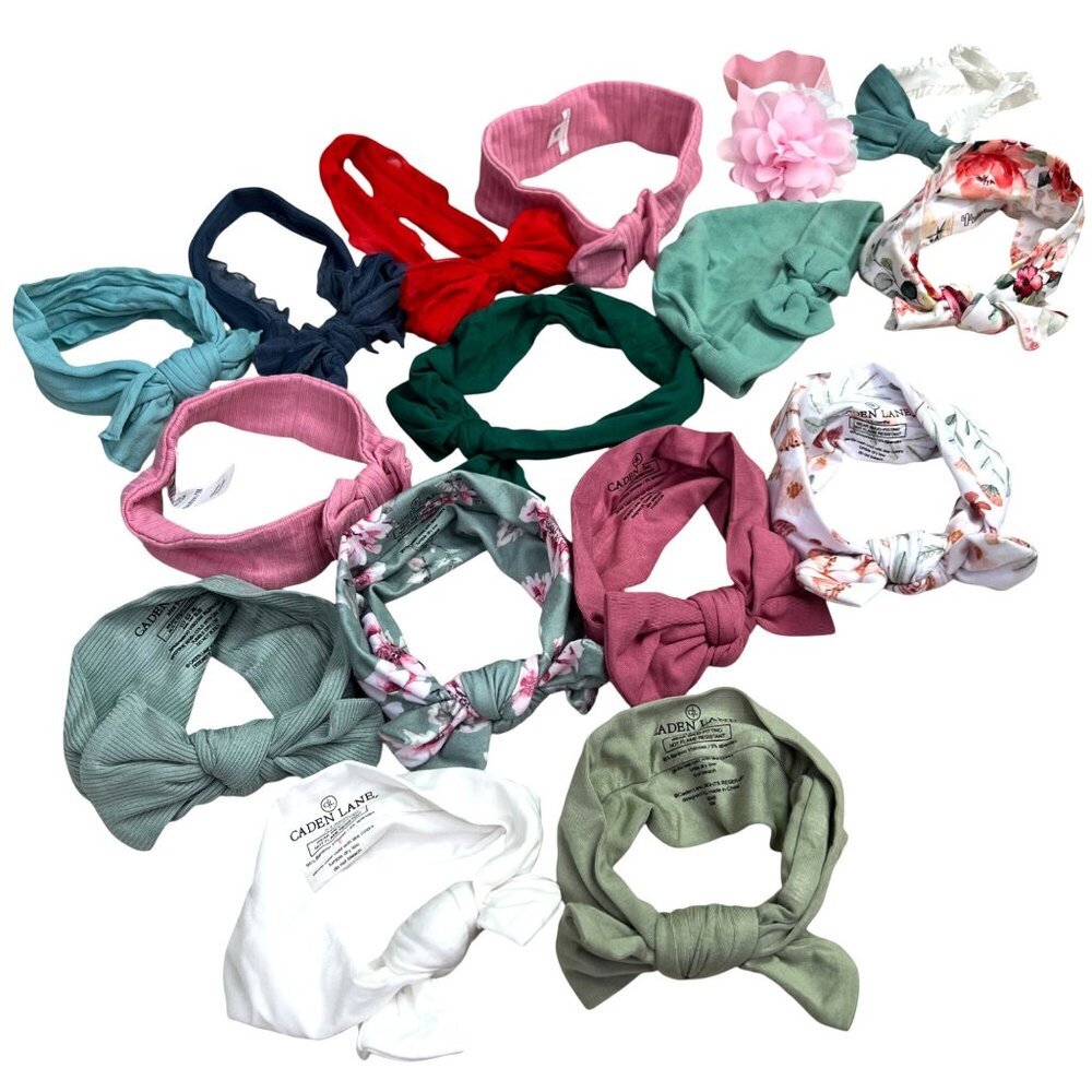 Caden Lane Baby Girl Headbands Bows Hair Accessories Lot 16 Piece 0-3 months